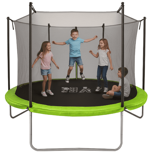 Trampolín para Niños 8 Pies ( 194 CM ) YEI Verde, Estructura de Acero Reforzado con Red de Seguridad