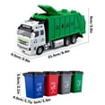 thumbnail image 3 of Loyerfyivos Garbage Truck Toys Metal Cab, Realistic Trash Truck Toys for Boys with Lights and Sounds, Friction Powered Recycling Truck for Kids, Front Loader with Dumpster, 4 Trash Bins, 108 Cards, 3 of 6