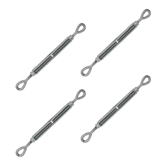 Galvanized Turnbuckle - Eye & Eye - 1/2" x  9" - 4 Pack
