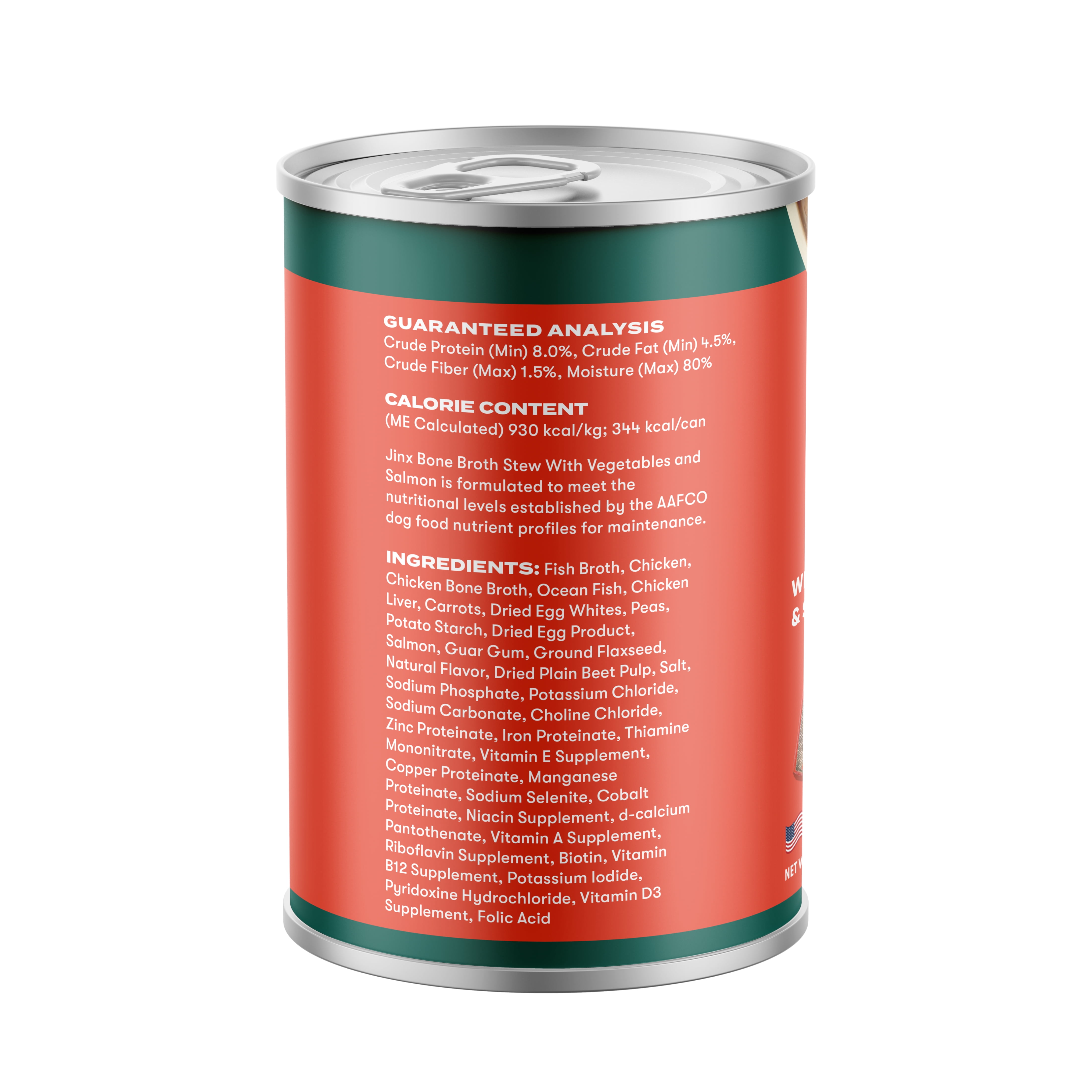 (12 pack) Jinx Bone Broth Stew Grain-Free Salmon & Vegetables Wet Dog Food, 13 oz Can