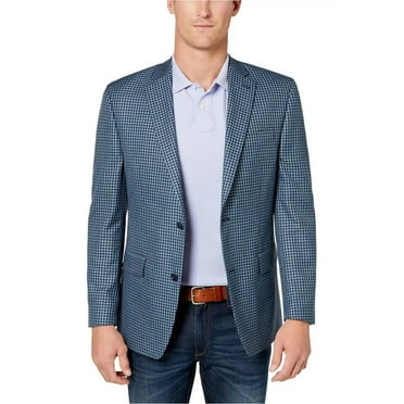 Michael Kors Mens Modern Fit Two Button Blazer Jacket, Blue, 40 Regular