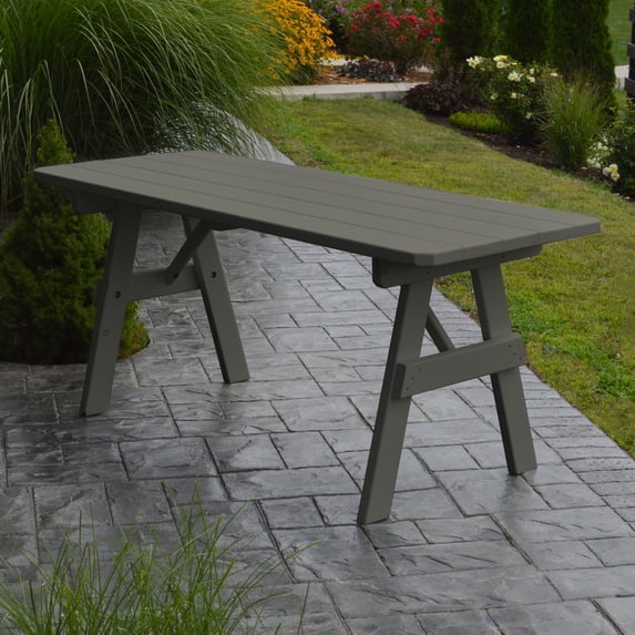 A & L Furniture Yellow Pine Traditional Picnic Table