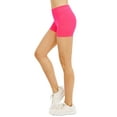 thumbnail image 1 of Women's Ribbed Waistband Seamless One Size 10" Hot Short Leggings (Neon Pink), 1 of 4