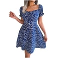 thumbnail image 2 of Robes pour Femmes 2024 Été Surdimensionné Décontracté Manches Évasées Robe à Cordon avec Arrangements Floraux 50 % de Réduction Liquidation!, 2 of 7
