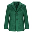 thumbnail image 3 of Wyobmus Mens Suede Leather Jacket Velvet Blazer Sport Coat Solid Slim Fit Suit Jacket Green, 3 of 4