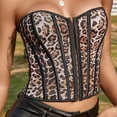 thumbnail image 4 of PEASKJP Womens Bustier Tube Tops Bustier Blouse Plissée Été Casual Style Réservoirs Tops, Café S, 4 of 5