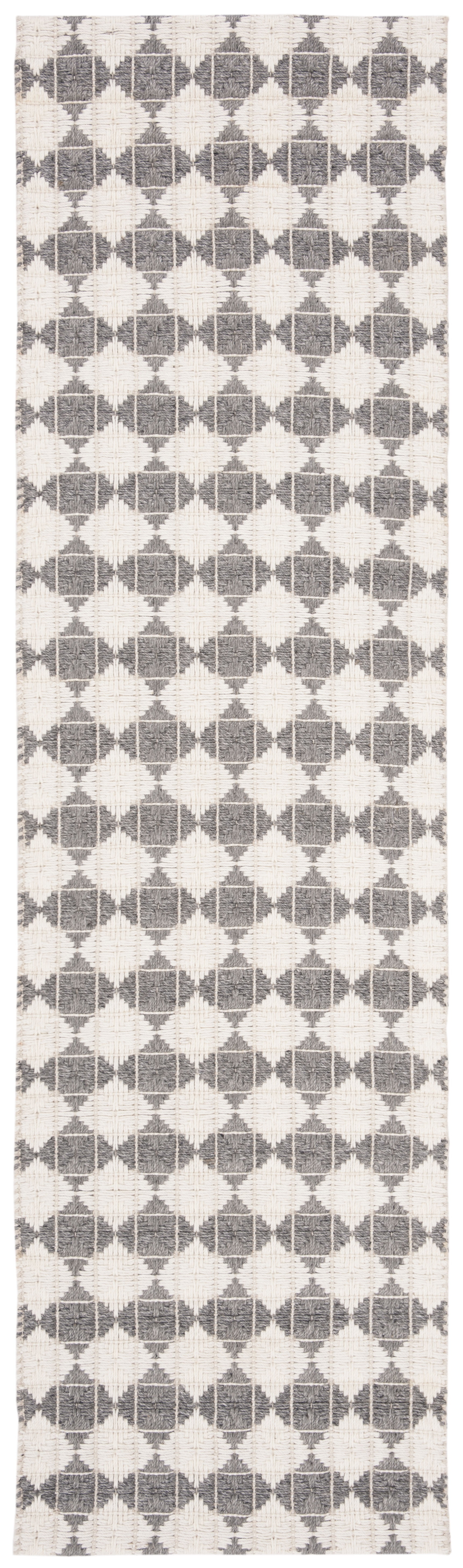 SAFAVIEH Natura Quincy Braided Geometric Runner Rug, Grey/Ivory, 2'3" x 8'