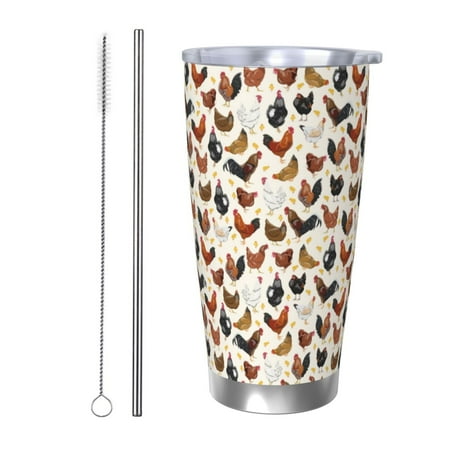 

Junzan Roosters and Chickens for 20oz Stainless Steel Insulated Car Cup with Spillproof Lid - Insulated Coffee Mug Thermal Cup-Straw Two-piece Set