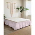 thumbnail image 2 of Cute Pink Bow Wrap Around Bed Skirts for King Bed 16" Drop, Bed Skirt with Adjustable Elastic Belt Dust Ruffle Bed Valance for Bedroom Hotel Luxury White Sweet Modern Watercolor Bed Frame Cover, 2 of 7