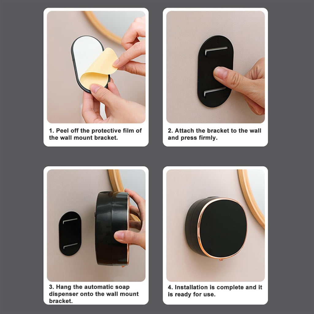 Small Sensors Activated Soap Dispenser Wall Mount USB Rechargeable for Bathroom