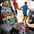 thumbnail image 4 of XYZCANDO Colored Wooden Paw Print Pattern Terry Cloth Car Seat Covers Sweatproof, Suitable for Bucket Seat Van Truck Seat, Car Seat Protector, for Vans Trucks, 4 of 6