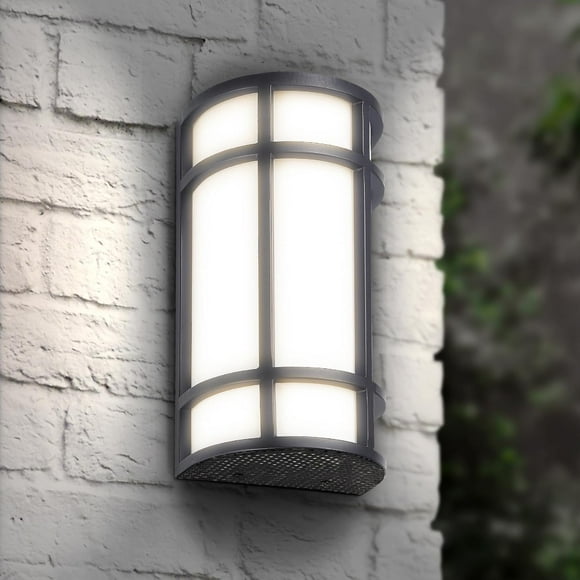 LED 12 Inch Half Cylinder Wall Light Fixture | 15W 1010LM 3000K-5000K 100-277V | 3CCT, Waterproof, Energy Star, ETL Listed | Outdoor Flush Mount Sconce, Exterior Lighting | Dark Bronze