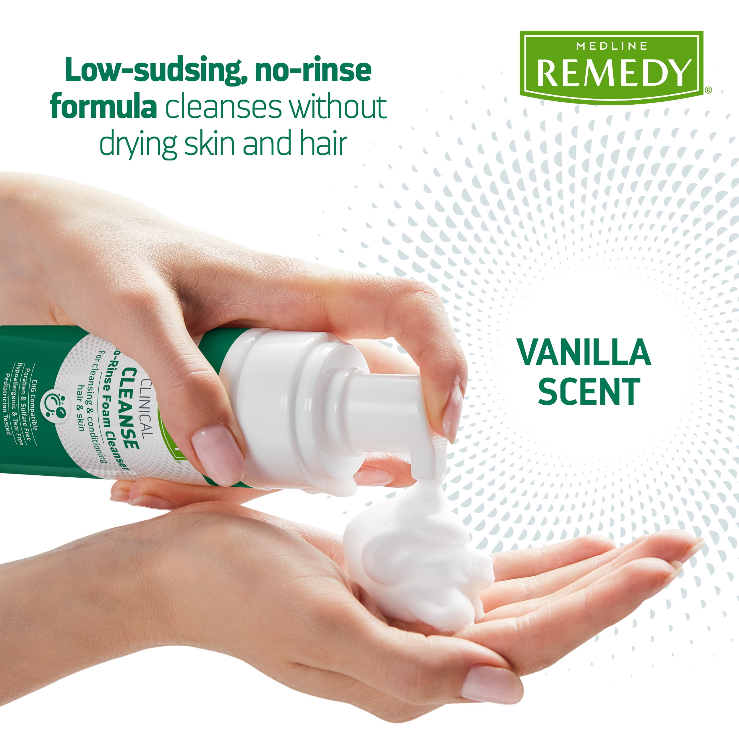 Medline Remedy Clinical Phytoplex No-Rinse Foam Cleanser for Skin