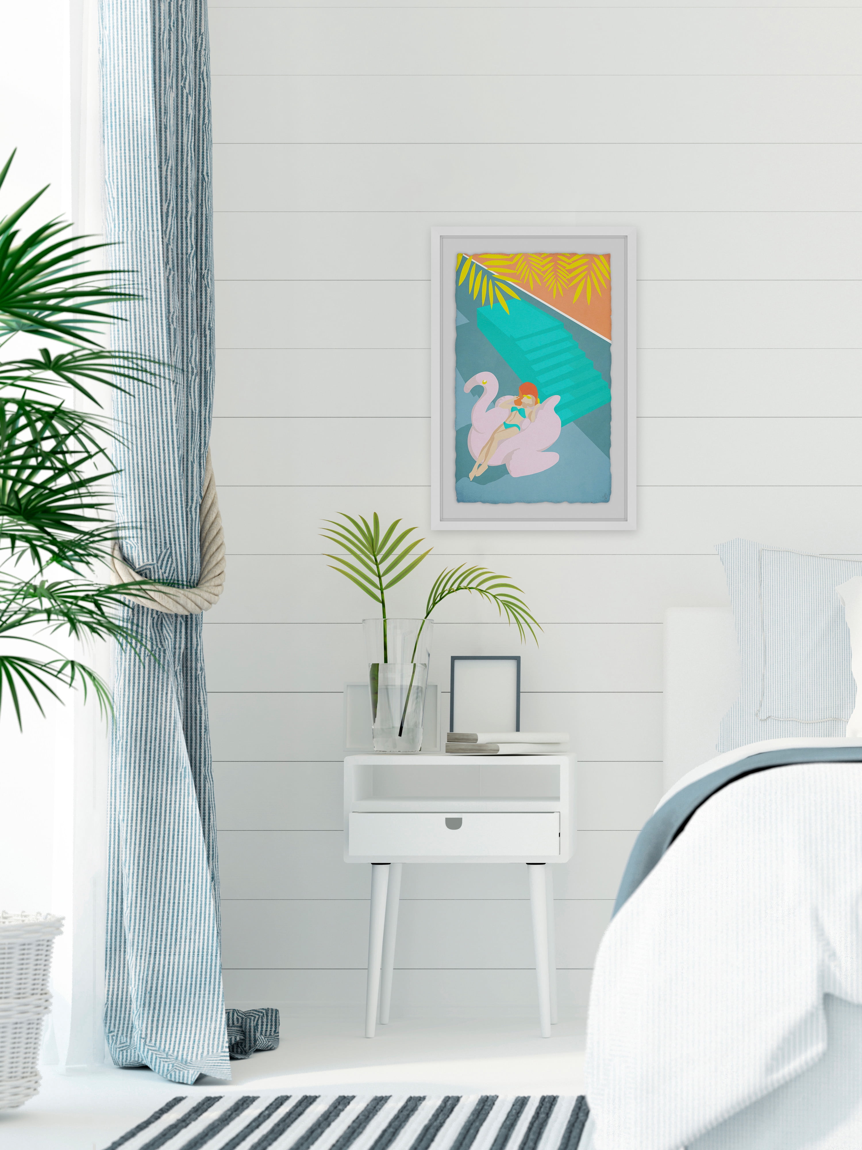 Summer Floater Framed Painting Art Print, 30.00" x 1.50"
