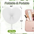 thumbnail image 4 of LQQBOX 24 Pack White Folding Fans- Heart Shaped Handheld Folding Accordion Paper Fans Assortment with Plastic Handle for Wedding Birthday Celebration Party Favors Bag Filler, 4 of 7