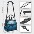 thumbnail image 2 of Fuzoiu Ocean Dolphin Fish School Print Insulated Lunch Bag for Women Men Large Reusable Lunch Box Adult Leakproof Portable Cooler Tote Bags for Work Picnic, 2 of 7