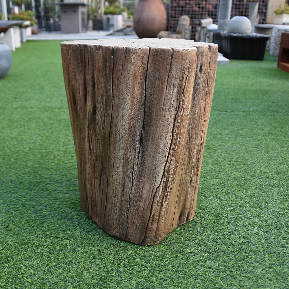 Elementi Warren Redwood Outdoor Fire Pit Seating 18 Inches Concrete Backyard Chair Firepit Accessories Patio Furniture