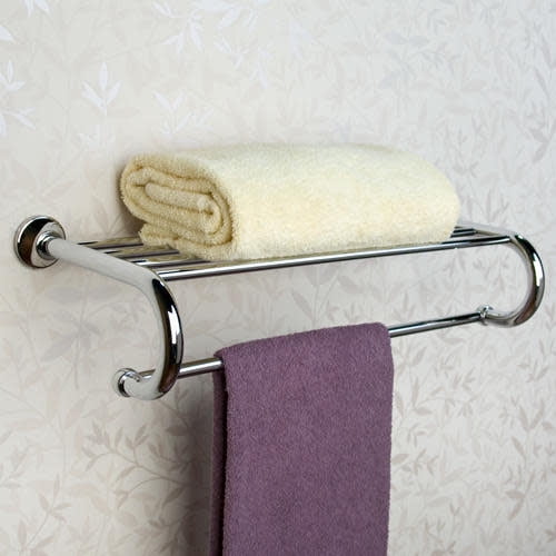 Chrome Wall Mounted Brass Towel Rack with Round Bars