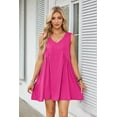 thumbnail image 3 of Eternatastic Womens Summer Casual Sleeveless Tank Dress V Neck Mini Dresses Beach Sundress with Pockets, 3 of 4