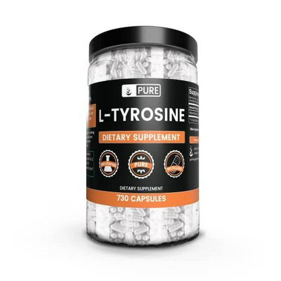 PURE ORIGINAL INGREDIENTS L-Tyrosine 730 Capsules No Magnesium Or Rice Fillers, Always Pure, Lab Verified