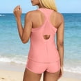 thumbnail image 5 of Fewfanhot Women's Tankini Swimsuits 3 Piece Tankini Swimsuits for Women Swim Tank Top with Bra and High Waist Boy Shorts with Pockets, 5 of 7