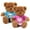 10 in,Pink and Blue Clothes, variant on LotFancy 10 in Brown Teddy Bear Stuffed Animal Plush Toy with Clothes for Kids Girls