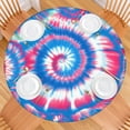 thumbnail image 2 of Colorful Tie Dye Pattern Round Fitted Tablecloth with Elastic Edge,Dining Table Cover Waterproof,Outdoor Round Tablecloth for Camping,Dining,Indoor and Outdoor, 2 of 7