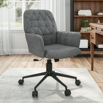 Techni Mobili Modern Upholstered Tufted Executive Chair with Arms, Grey RTA-2024-GRY