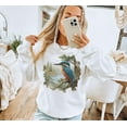 thumbnail image 2 of Retro Kingfisher Bird Sweatshirt - Vintage Style Birdwatching Crewneck - Wildlife Birding Sweatshirt - Sizes S-5XL ,Art Print JSC, 2 of 5