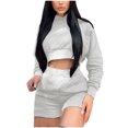 thumbnail image 1 of Puntoco Suéter con capucha para mujer, top corto, pantalones casuales, conjunto de dos piezas con capucha de manga larga Puntoco Puntoco-5576, 1 of 6