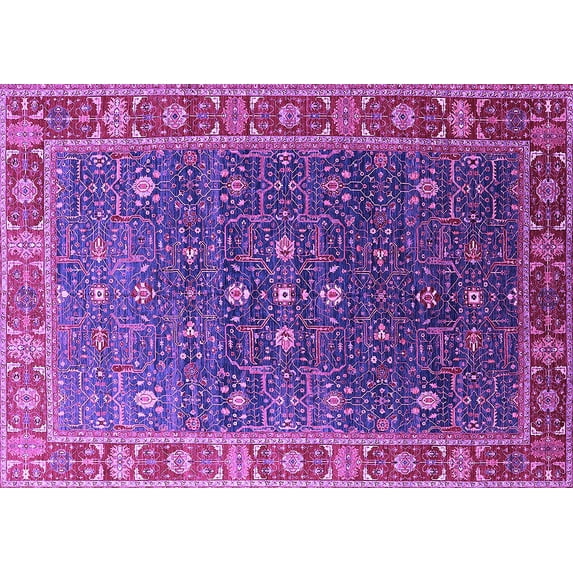 Ahgly Company Indoor Rectangle Oriental Purple Industrial Area Rugs, 5' x 7'