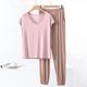 thumbnail image 1 of TaTaai Loose Fit Winter Sleepwear Women, Thick Warm Pajama Top with Pants, Solid Color Fleece Loungewear Set, Cozy Cold Weather Apparel Gift, 1 of 7