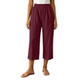 thumbnail image 2 of BUIGTTKLOP Womens Capri Pants High Waisted Lounge Pants Straight Wide Leg Summer Beach Capris, 2 of 8