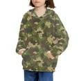 thumbnail image 3 of Xoenoiee Boys Hoodies Camo Green Print Pullover Hooded Sweatshirt for Kids Long Sleeve Sweater Fall Winter Activewear Sweater Loose Tops for Traveling Walking Running, S, 3 of 7