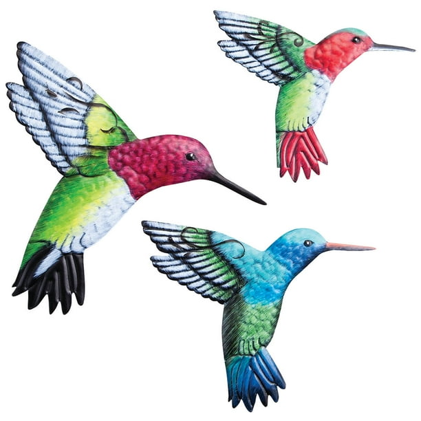 Metal Hummingbird Décor Hangers, Set of 3 by Fox River Creations