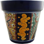 Mexican Talavera Planter Ceramic Flower Pot Folk Art Pottery Garden Handmade # 16