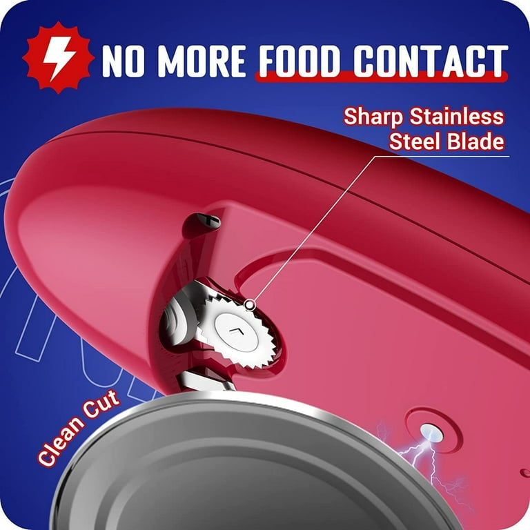 Electric Can Opener, One Touch Battery Operated Automatic Can Opener,  Smooth No Sharp Edges Can Opener for any Size Can, Hand Free Can Opener,  Best Kitchen Gadget for Chefs, Arthritis and Seniors 