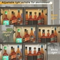 thumbnail image 5 of 3 Tier Glass Display Cabinet with Light  Storage Curio Cabinet with Pop-up Glass Doors  Collectors Figure Organizers Wine  Bookcase for Living Room/ Office/Dining Room  Rustic Grey, 5 of 7