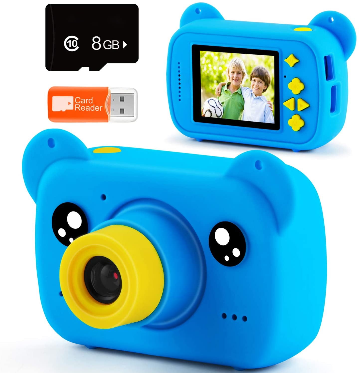 Blue Video Camera for Kids Shockproof Children Without TF Card Esissenils Kid Camera Digital Instant,1080P Mini Digital Camera Camcorder Video Cam Recorder Kids Gift