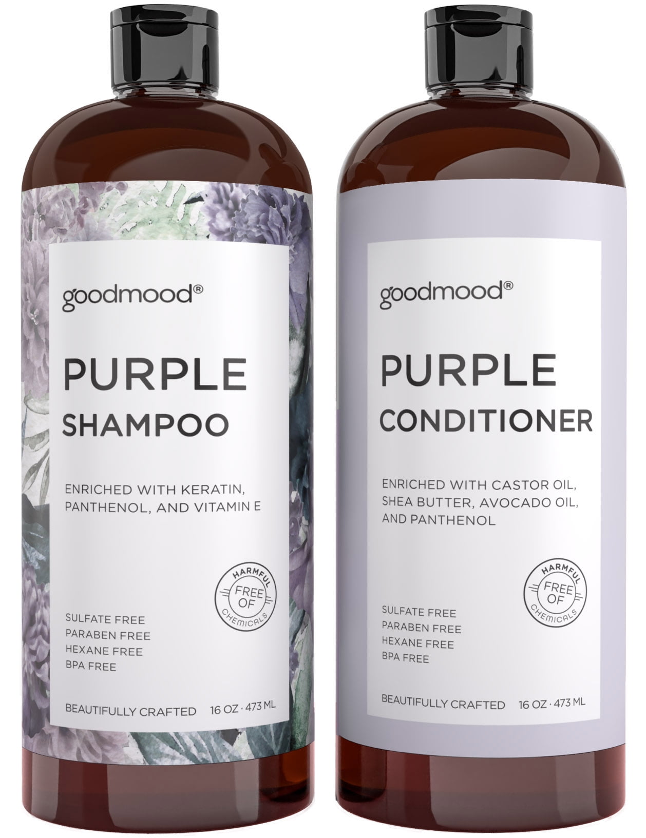 GoodMood Purple Shampoo and Conditioner Set For Blonde, Gray, Platinum