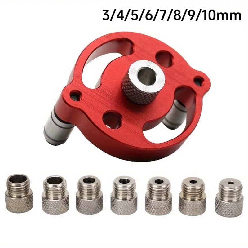 2X Self-Centering Dowel Jig, Handheld Drill Guide for Straight Holes, Wood Panel Hole Punch Locator Tool