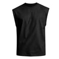 thumbnail image 5 of Men's Sleeveless Crew Neck Muscle Shirt Lightweight Breathable Loose Fit Solid Casual Tank,S, 5 of 6