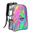 thumbnail image 3 of Kdxio Psychedelic Cartoon Frog Clear Backpack, Transparent Bookbag for School for Women Men, Capacity Clear Bag for College, Travel, 3 of 7