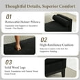 thumbnail image 4 of Tynzuro 66'' Upholstered Boucle Bench with Bolster Pillow, Fits King Size Bed/Entryway, Black-Black, 4 of 8