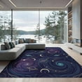 thumbnail image 2 of ODIKA 8'x10' Washable Area Rug Night Sky Design With Planets And Cosmic Swirls Space Galaxy Star Playful for Dining Room, Large Office, Lounge, Non-Slip Chair-Friendly Mat, 2 of 7