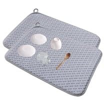 UHIAGREE Dish Drying Mat,15×19.7'' 2Pack Microfiber Dishes Drying Mat for Kitchen Counter,Large,Gray