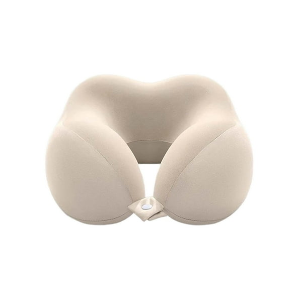 Almohada de espuma viscoelástica para viajes y soporte ergonómico. Almohada de poliéster cómoda para el cuello en el avión, el tren, el coche y el hogar.