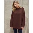 thumbnail image 4 of Thick Knit Crew Neck Long Sweater, 4 of 6