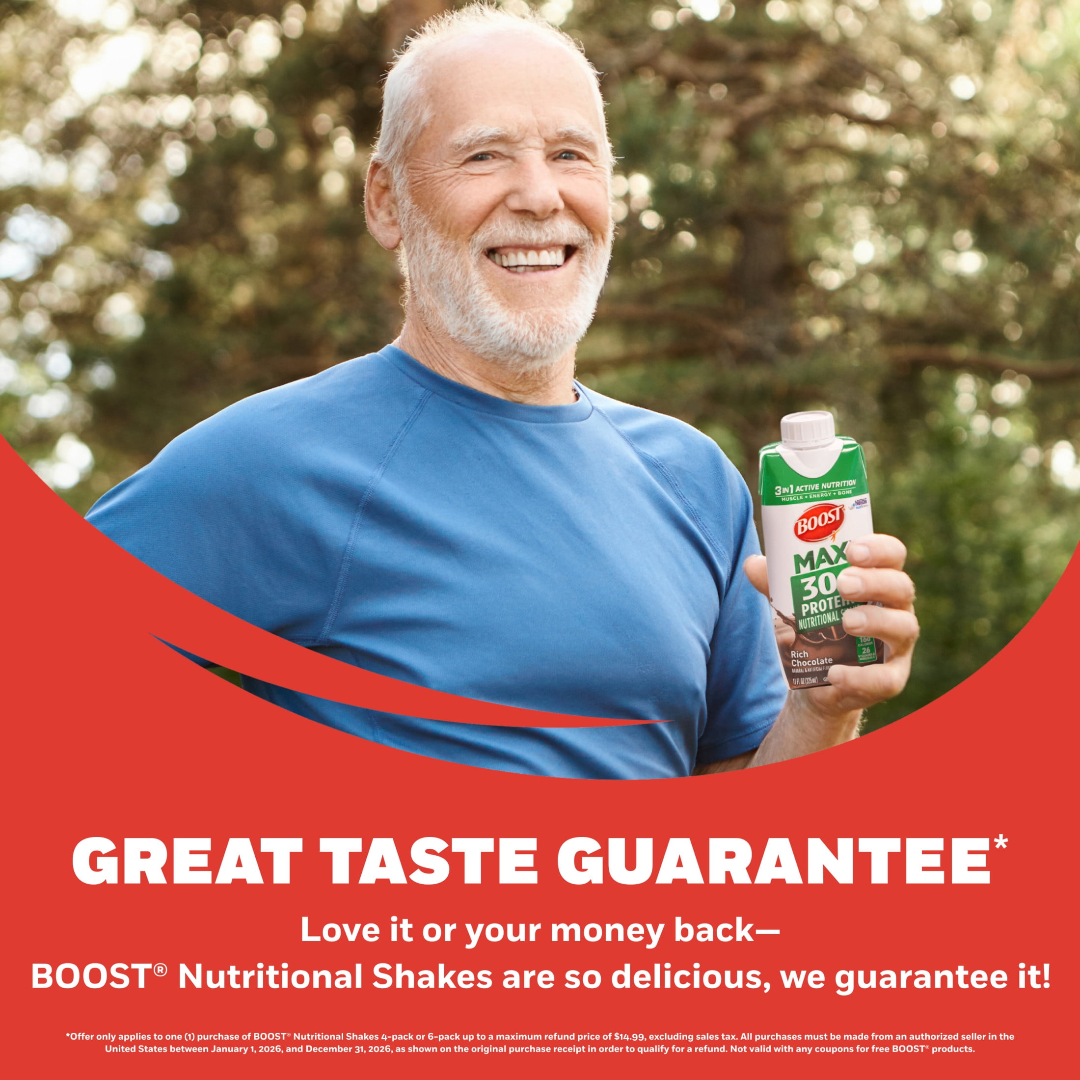 (3 pack) BOOST Max 30g High Protein Nutritional Drink Shakes, Rich Chocolate, 11 fl oz, 4 Pack
