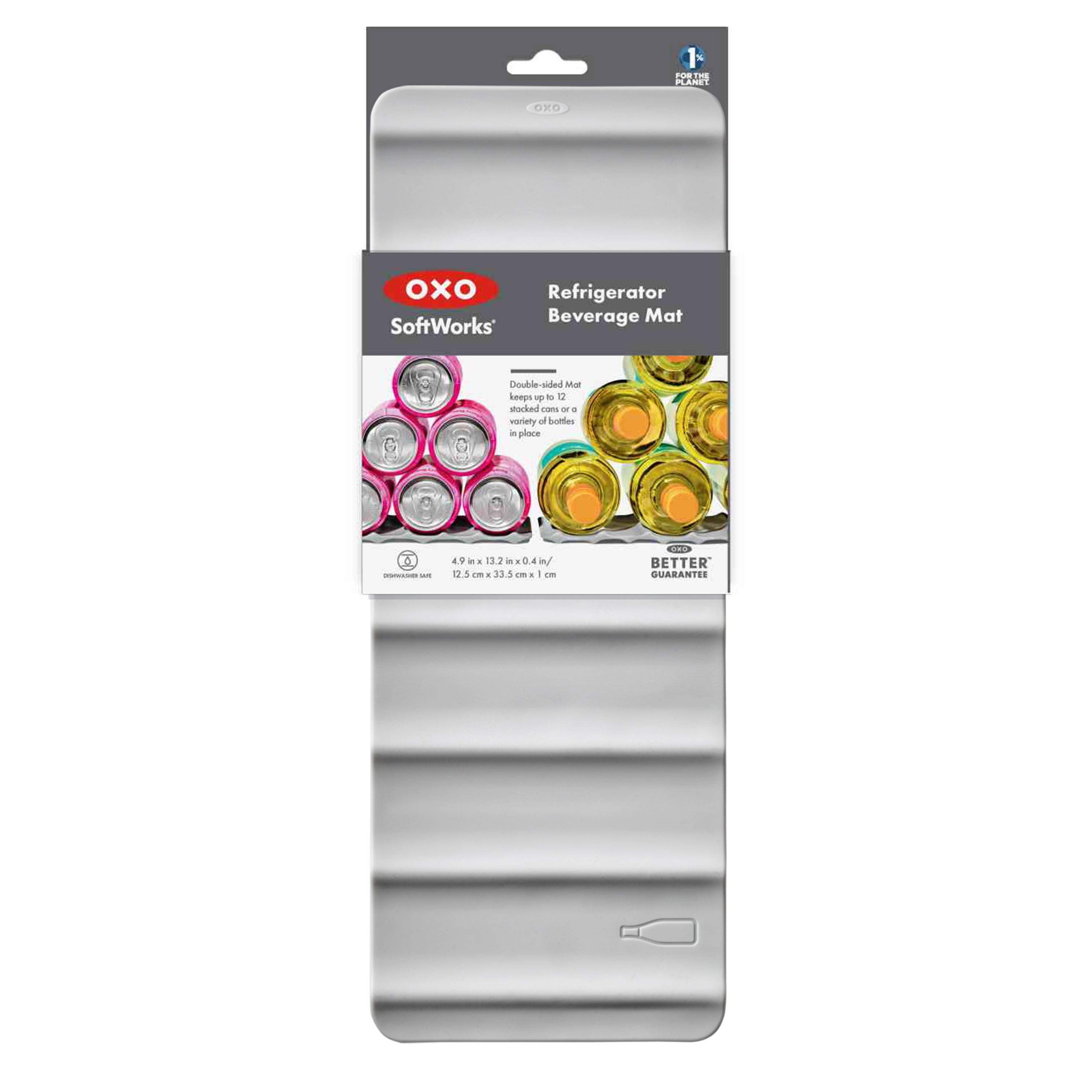 OXO Refrigerator Silicone Beverage Mat, Gray